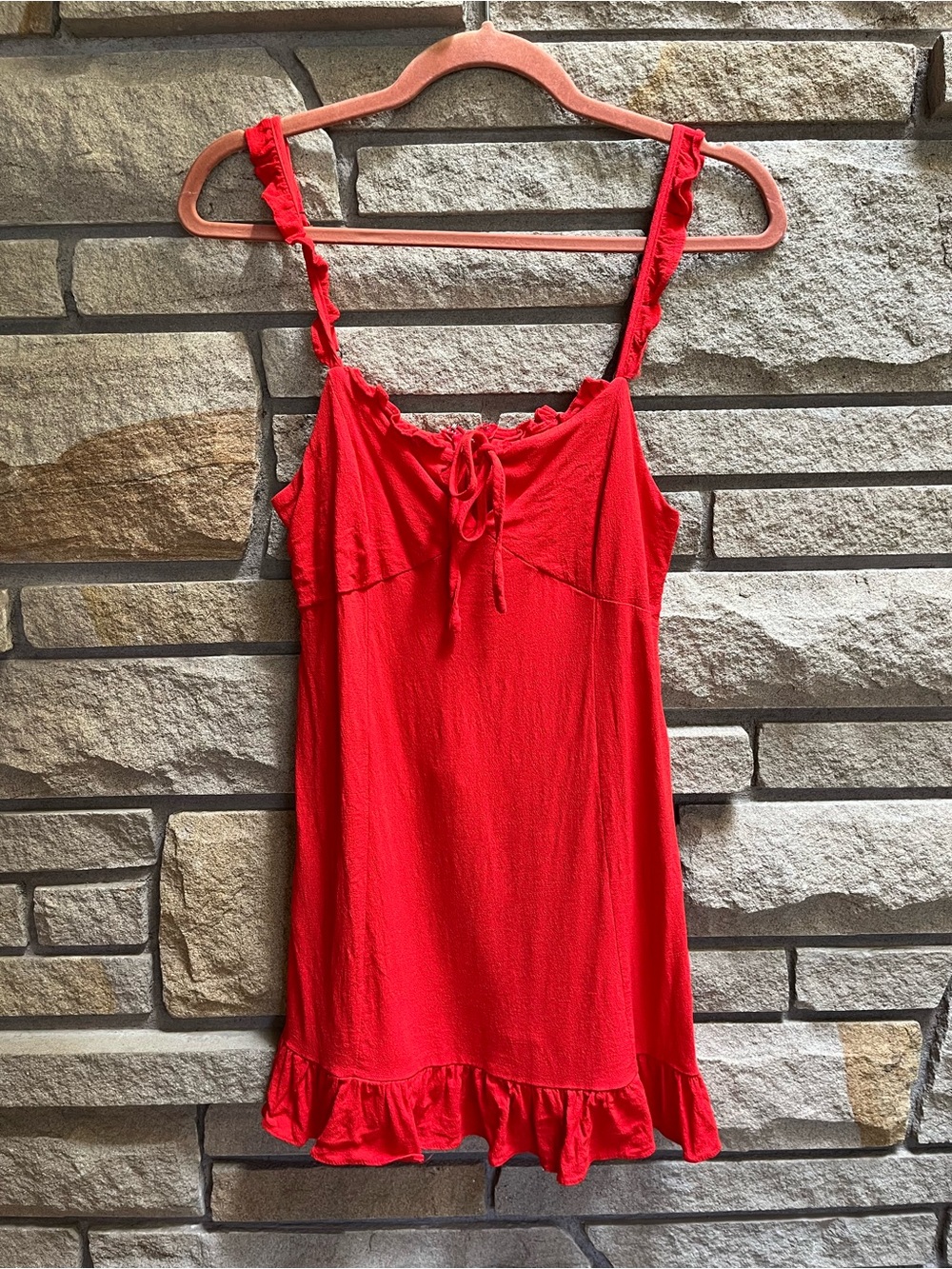 Moolala Red Ruffle-Strap Mini Dress Girls Size 12